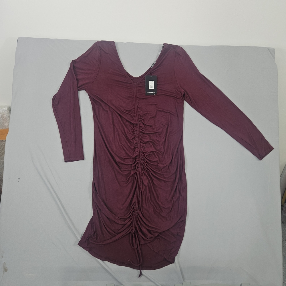 Fashion Nova Plum Long Sleeve Dress